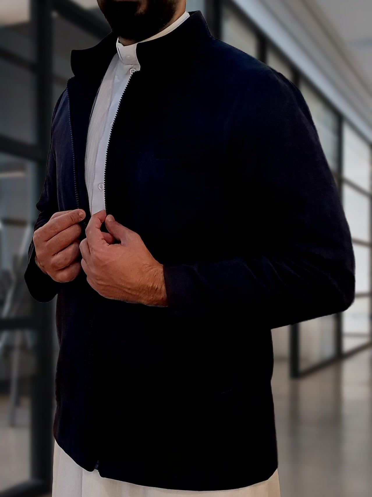 جاكيت رجالي شامواه أسود